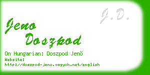 jeno doszpod business card